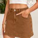 Sidefeel Skorts for Woman Jean Skirt High Waisted Stretchy Denim Skort Mini Skirts with Pockets