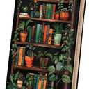 Immaturus Womens Wallet, Black Bookshelf Slim Thin RFID Blocking Credit Card Wallets, Long Bifold PU Leather Card Holder Organizer, Cute Cash Clutch Billfold with Zipper Coin Pocket Ladies Girls Gift