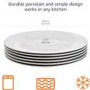 Amazon Basics 6-Piece White Dinner Plate Set, Microwave and Dishwasher Safe for Everyday Use, 10.5 inches