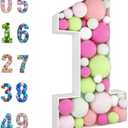 3FT Mosaic Balloon Frame Number 1 Light Up Numbers Pre-Cut Kit Thick Foam Board Decoration for Birthdays Anniversary Baby Shower