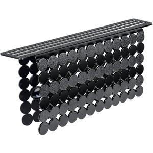 Bligli Plastic Sink Saddle, Sink Divider Mat with Strong Suction Cups, Kitchen Divided Sink Protector Mat for Glassware Dishes, Easy to Clean and No Smell, 9.5" x 12", Black