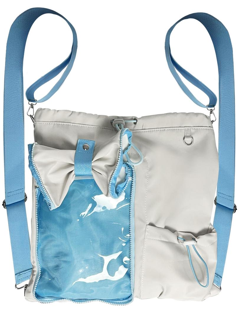VOUSXLLEZ Drawstring Ita Backpack,String Gym Bag Sackpack Sandproof Beach Backpack for Men Women,Dolls Display,Clear Purs (Green)