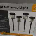 XMCOSY+ Solar Pathway Lights, Dual-Tone 20 LM Bright Solar Lights Outdoor Waterproof IP65, Metal Outdoor Light for Garden Path Yard Walkway Driveway (Black & Grey) (4 Packs)