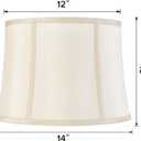 GOSO 14 Inch Square Drum Lamp Shades Set of 2 Large, Cream Peach Lamp Shade for Floor Lamps Table Lampshade Replacement,12x14x10 IN (Spider) Natural Fabric Faux Silk Elegant & Art Deco -Easy Assembly