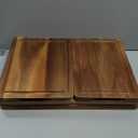 Wood Cutting Boards for Kitchen, Large Cutting Board Set of 4, Wooden Cutting Boards with Juice Grooves, Chopping Board for Meat, Veggies, Easy Grip Handle (Double 17x12, 12x9, 12x8 inch)