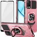 Ailiber Case for BLU View 5 Pro, BLU View 5 Screen Protector, Ring Kickstand for Magnetic Car Mount, Military Grade, Shockproof Protective Rugged Cell Phone Cover for View 5 Pro - Rose Gold