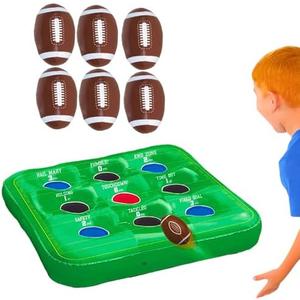 Multicolor Inflatable Football Toss Game - 27" x 27" (1 Pc.) - Durable Material, Exciting Party Activity for Kids & Adults - Perfect for Indoor & Outdoor Fun