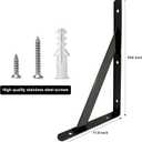 Heavy Duty Shelf Brackets Wall Mount Steel Bracket Wall Brackets for Shelves (Black, 20 x 12 Inch-2 Pairs)