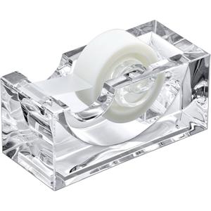 Amazing Abby - Tanya - Acrylic Tape Dispenser (1-Pack), Plastic Label Roll Holder, Clear Sticker Organizer, Perfect Office Desktop Storage Solution for Tapes, Labels, Stickers, and More