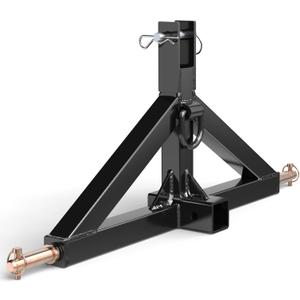 3 Point 2" Trailer Hitch Receiver for Category 2 Tractors, Heavy Duty 3pt Quick Hitch Attachment, Tractor Tow Drawbar Adapter, Compatible with Kubota, Mahindra, Ford, Yanmar, John Deere(Black)