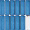 12 Pack Replacement Microfiber Pad - Thick - Universal Commercial 17-18 Inch Mop Head- Heavy Duty - Wet & Dry Commercial Cleaning Refills Reusable Mop Refills Fit for Most Microfiber Flat Mop System