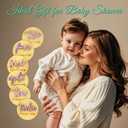 4 x Monthly Baby Milestone -Milestone Cards for Wooden Circles Discs, Photoshoot Props for Baby Boys & Girls, The Baby Essentials for a Newborn Gender-Neutral Baby, 3D Design,7 Pack,Pink, 4 Inch