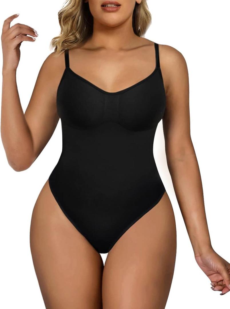 SHAPERX Women's Shapewear Bodysuit Tummy Control Body Shaper Seamless Sculpting Snatched Waist Body Suit (2XL/3XL, 3-black (Brief))