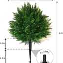 Artificial Cedar Topiary Ball Trees Ground Spike 16.5" UV Resistant Faux Shrubs for Outdoor Decor, Front Porch & Garden Evergreen Bushes for Yard, Patio, Landscaping (1)