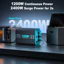 1200 Watt Pure Sine Wave Inverter, Power Inverter for Car, Camping, Solar, RV, Truck, Home, 12V DC to 120V AC Inverters with 3 AC Outlet, 30W USB-C, 5V 3.1A USB, Remote Control, Surge 2400W