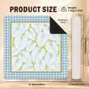 Leaf Pattern Blue Mahjong Mat for Table with Bag, 31.5x31.5 Inch