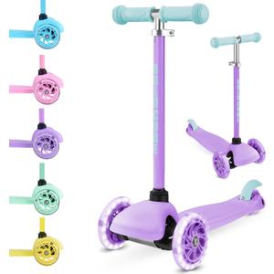 BOLDCUBE Teeny | 3 Wheel Mint Scooter for Kids & Toddlers Ages 3-6 Years | Flashing Wheels | Height Adjustable 53 to 70 cm | My First Scooter