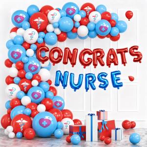 2026 Thank You Nurse Graduation Party Decorations Nurse Balloons Bulk Kits,Congrats Nurse Balloons Arch for Appreciation Nurse Week CNA RN NP LPN Party Supplies