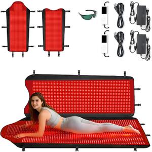 3207 LEDs Red Light Therapy Mat for Full Body, 74.8" x 36" TPU Infrared Light Therapy, 3-in-1 LEDs (660nm & 850nm) Premium Foldable Mat with Timer Controller & Pulse Modes for Home Use, 260W