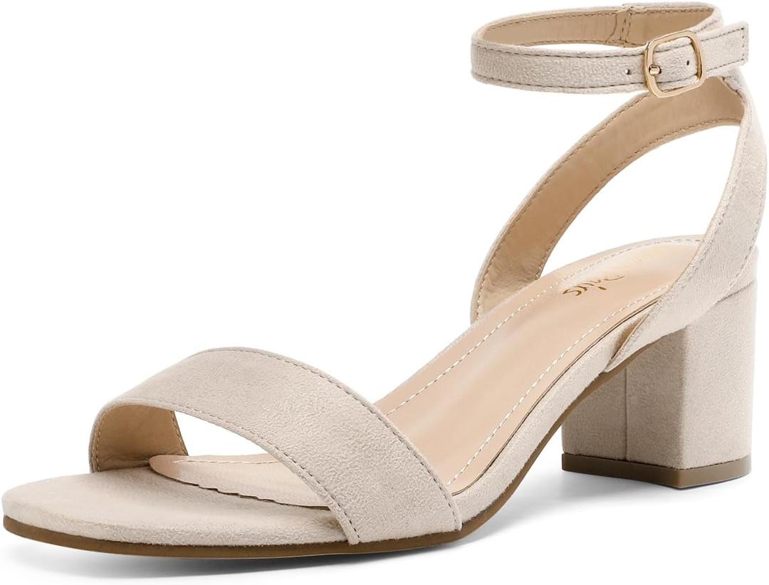 DREAM PAIRS Women's Open Toe Ankle Strap Low Block Chunky Heels Sandals Party Dress Pumps Shoes (8.5)