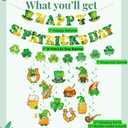 27PCS St. Patricks Day Decorations, St. Patricks Decor Happy Shamrock Patricks Day Banner Garlands Clover Hanging Swirls Irish for Home Store Saint Patrick Party