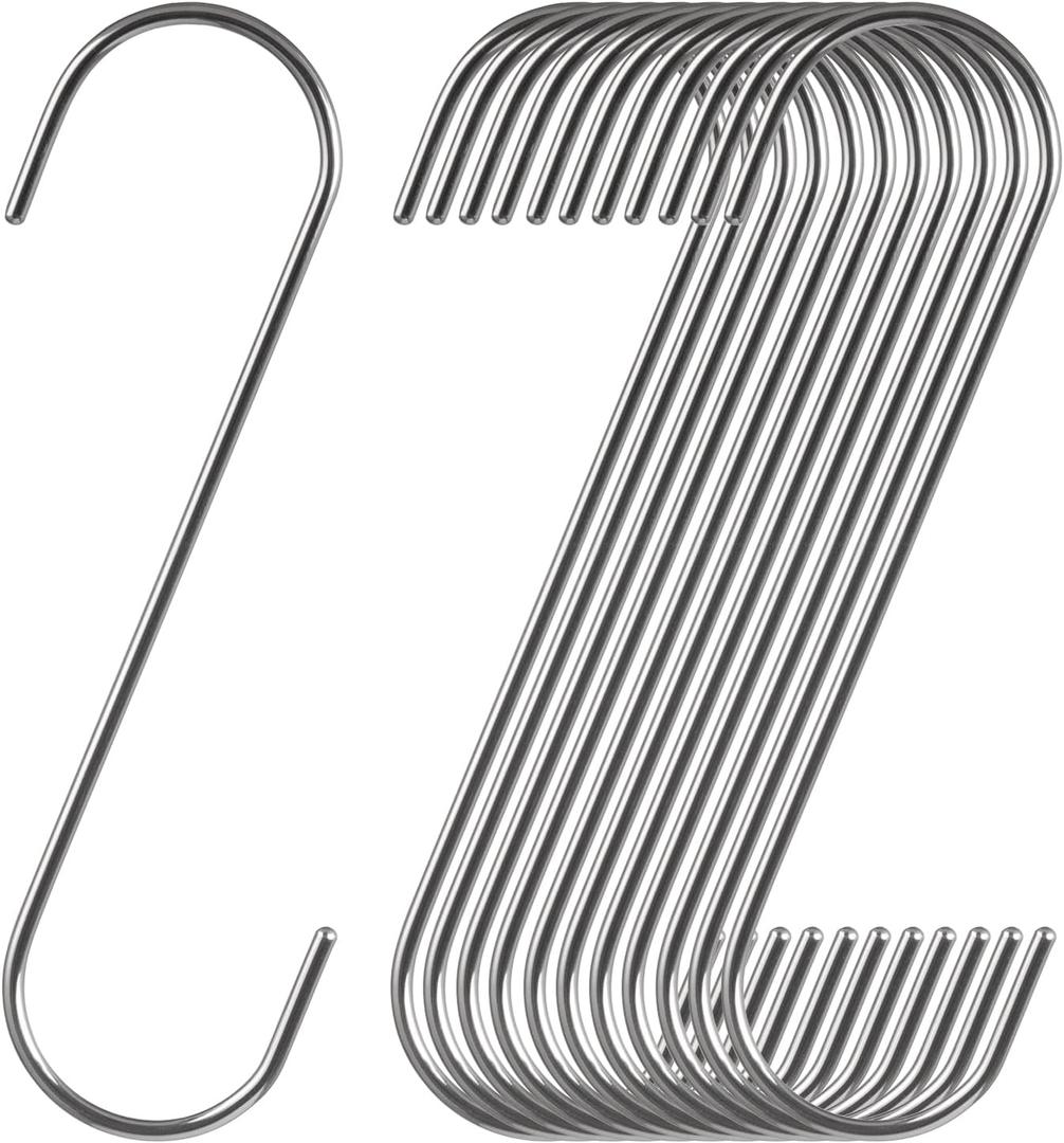 12 Pack 7 Inch Extra Large Shower Curtain S Hooks Stainless Steel for Hanging Heavy Duty (7inch/12pack)