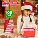 4E's Novelty 100 Pack Mini Candy Canes Bulk - Individually Wrapped, 2-Inch Mini Candy Canes, Classic Peppermint Flavor, for Christmas Treats and Christmas Bulk Stocking Stuffers, Perfect for Kids & Adults (EXP 07/25/27)