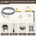 GASPRO 12 Feet 3/8" ID Natural Gas Hose, Low Pressure LPG Hose with Quick Connect, for Weber, Char-Broil, Pizza Oven, Patio Heater and More