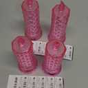 Rose Shadow LED Flameless Candles, 4PCS Romantic Battery Operated Candles Led Pillar Candles for Valentines Romantic Propose Anniversary Wedding Decorations(Pink, D 2.5" x H 7.2")