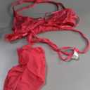 Sexy Mini Skirt with Thong Floral Lace Sheer Bralette Lingerie Set 3 Piece Otufits (Small, Hot Pink)