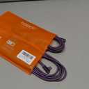 USB C to USB C Charger Cable, 60W Type C Charging Cable Cord, Right Angle Fast Charging USBC to USBC Cable for iPhone 17 16 15Pro Plus ProMax Air/Plus/MacBook Air/Samsung S25 Ultra (10FT+10FT, Purple)