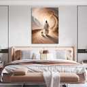 Jesus Leaves The 99 Sheep Canvas Wall Art Jesus And Lamb Picture Wall Decor Christ The Good Shepherd Lost Lamb In Poster Print Painting for Living Room Bedroom Church Home Decoration Prepare To Hang