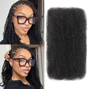 BLL Afro Kinkys Bulk Human Hair, 18 Inch 50 Gram 100% Human Hair for Mini Twist Braiding Dreadlock Loc Extensions Afro Kinky Curly Hair Bulk Black Color (1B, 18 Inch (Pack Of 1))