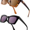 HIYANJN 2 Pack Bifocal Reading Sunglasses for Women Men UV400 Protection Outdoors Fashion Sun Readers With Spring Hinge, +2.00