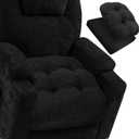 BUYUE Natural Latex Foam Support Chair Cushion for Elderly, 2-Tier Removable, 2-Faced Reversible Recliner Chair Pad Couch Armchair Seat Cushion Replacement, 20" x 20" x 5", Black