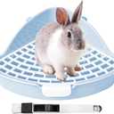 Rabbit Litter Box Bunny Corner Toilet Box for Hamster Ferret Rat Cage Pan 3.9 x 7.5 x 7.5 for Small Animals Traine Tray (Blue)