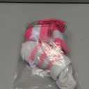 5 Pieces Striped Sweatbands Sock Set Sports Headband High Tube Socks and Wristbands for Women Men Sports 80s Party 80s Accessories Costumes (Pink/White)