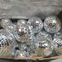Funtery 100 Pcs Mirror Disco Balls Bulk Assorted Silver Hanging Disco Ball Decor for Home Wedding Birthday Dance Music 70 S Theme Party Christmas Tree Ornaments(0.8'',1.6'',2.4'',3.2'',4'',8'')
