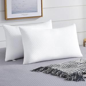 Bed Pillows for Sleeping Set of 2, Shredded Memory Foam Queen Size Pillows with Pillowcases-Cooling Hotel Quality, Hypoallergenic Adjustable Pillow for Side, Back & Stomach Sleepers