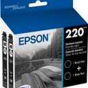 EPSON 220 DURABrite Ultra Ink Standard Capacity Black Cartridge (T220120S) Works with WorkForce WF2630,2650, 2660, 2750, 2760 and Expression XP320,420, 424