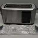 4 Slice Toaster Touch Screen Control, Long Extra Wide Slots Smart Bread Toaster, 6 Bread Types & 6 Shade Settings, Stainless Steel Toaster, with Removable Tray, Cancel/Defrost/Reheat Function, Sliver