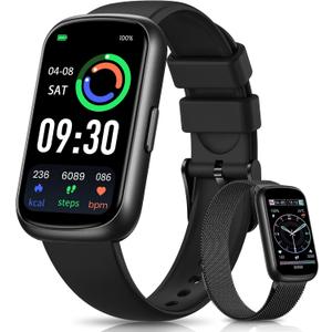 Fitness Tracker, Smart Watches for Women/Men, 24/7 Heart Rate Monitor Watch with Sleep Tracker, Step Counter, 20+ Sport Modes Fitness Watches for Women/Men, Android Smart Watch for Phones (Black)