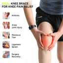 2 x Knee Brace for Men & Women, Compression Knee Sleeve with Patella Gel Pad & Side Stabilizers, Knee Support for Running, Workout, Knee Pain Relief, Meniscus Tear, Arthritis, ACL, Injury Recovery (Black, Large)