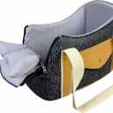 Dog Purse Carrier with Soft PillowsDog Tote Bag with Pockets and Secure Harness Clip,17 * 9.5 * 9inches for Small Dogs and Puppies,Outing,Travel,Vet