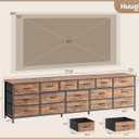 Huuger 77.6" Long Dresser for Bedroom, 16 Drawer Fabric Dresser for Closet, Wide Chest of Drawers with Storage, TV Stand for 65, 75, 85 Inch TV, 77.6" W x 12.9" D x 26.7" H, Rustic Brown