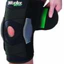 MUELLER Sports Medicine Green Self-Adjusting Hinged Knee Brace, Knee Pain Relief Support for Men and Women, Ideal for Arthritis, Sprains, Black, One Size
