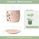 HERDUK Ceramic Orchid Pot, Orchid Pots with Drainage Holes & Saucer 6.5 Inch,Orchid Pot for Repotting Indoor, Orchid Containers with Precise Aeration & Drainage