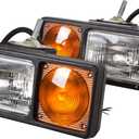 KUAFU Snow Plow Lights Compatible with Truck Pickup Replacement For 64261-4 505K Universal Lamp Headlight Turn Signal 2 Pcs