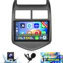 Roinvou 2+64G Android CarPlay Stereo for Chevrolet Chevy Aveo Sonic 2011-2013, Built-in Wireless CarPlay with Android Auto, 9'' Touch Screen in-Dash GPS Navigation Support Mirror Link BT RDS WiFi DSP