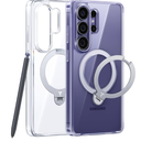 TORRAS Q3 Spin for Samsung Galaxy S26 Ultra Case with Kickstand, Compatible with Magsafe, Slim Hard PC Protective S26 Ultra Clear Case with 360 Magnetic Stand, Transparent Clear